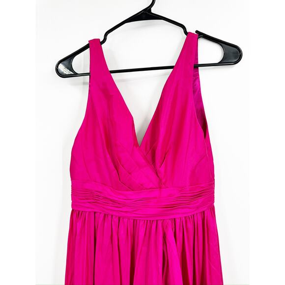 Mac Duggal 67835 Magenta Pink Taffeta Hi-Low Ruffle Cocktail Prom Gown Size 4 - Picture 4 of 7